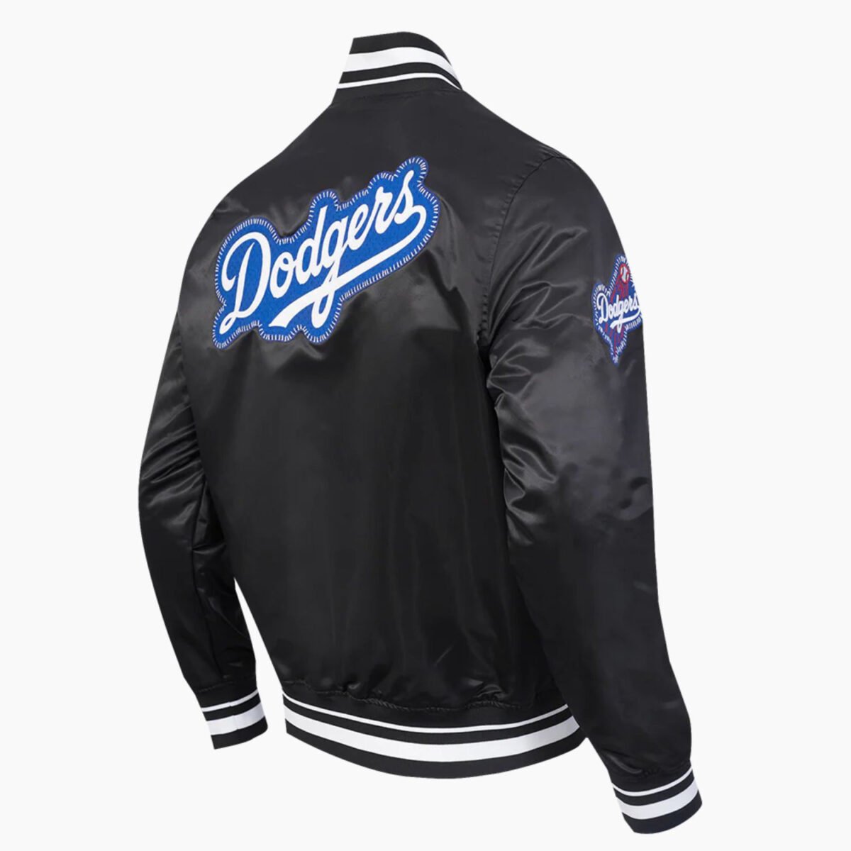 MLB Los Angeles Dodgers DIY Pick Stitch Men's Rib Satin Jacket