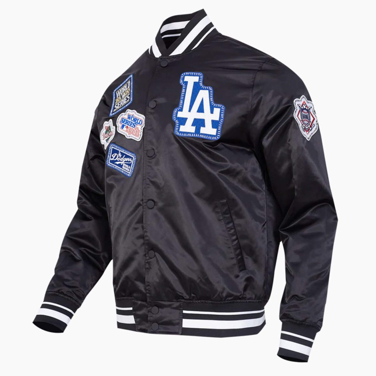 MLB Los Angeles Dodgers DIY Pick Stitch Men's Rib Satin Jacket
