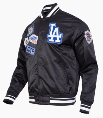 MLB Los Angeles Dodgers DIY Pick Stitch Men's Rib Satin Jacket