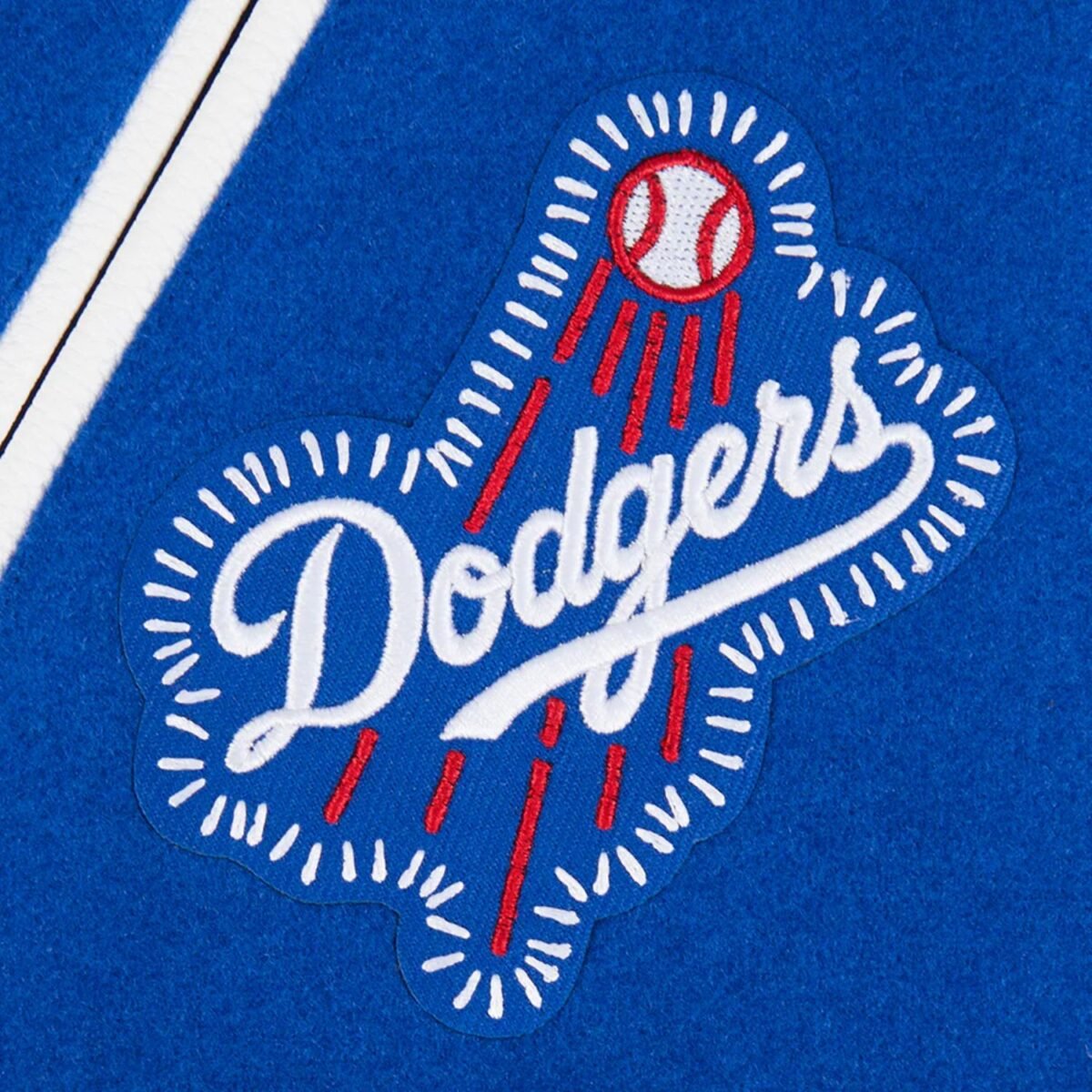 MLB Los Angeles Dodgers DIY Pick Stitch Men's Rib Wool Varsity Jacket