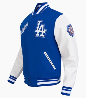 MLB Los Angeles Dodgers DIY Pick Stitch Men's Rib Wool Varsity Jacket
