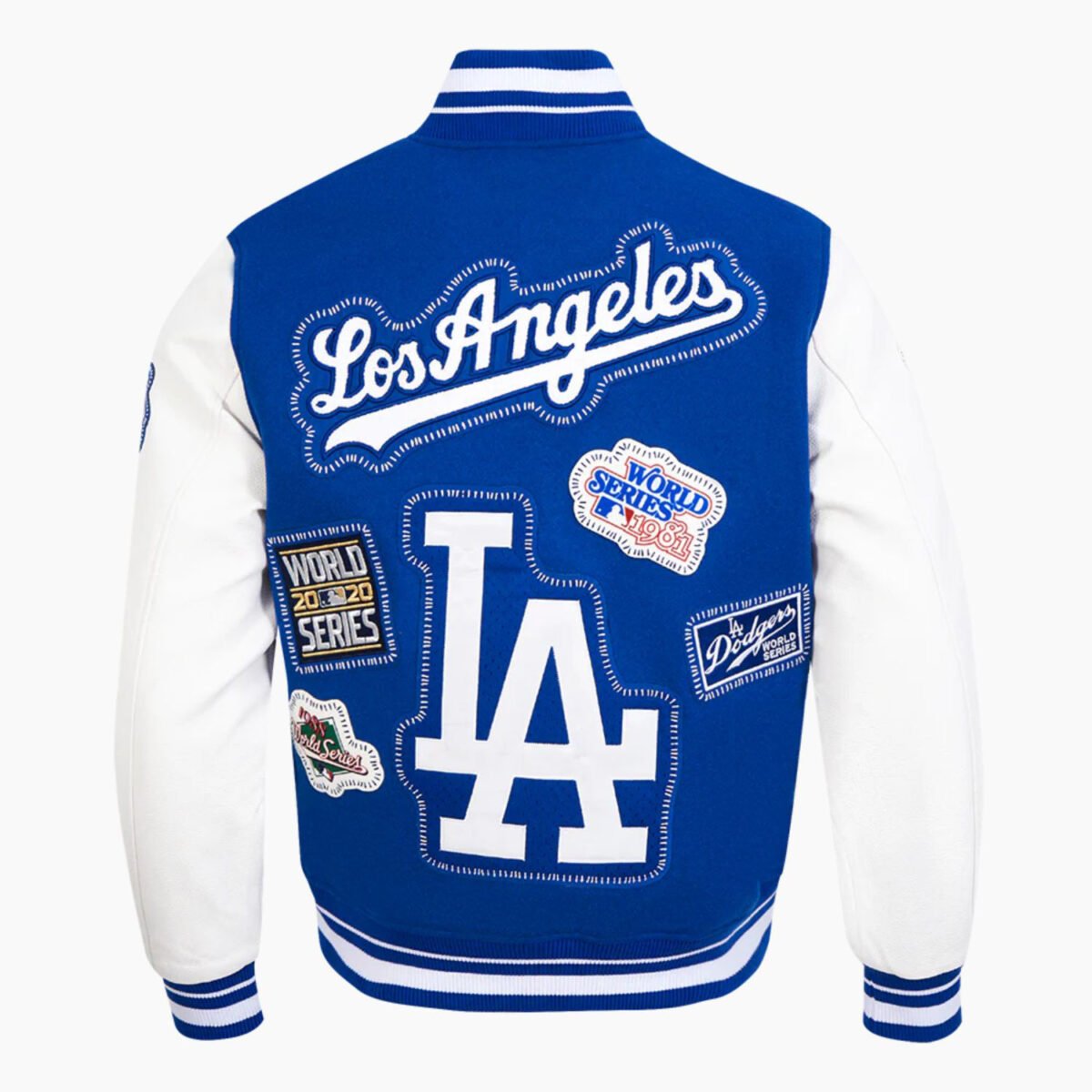 MLB Los Angeles Dodgers DIY Pick Stitch Men's Rib Wool Varsity Jacket