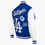 MLB Los Angeles Dodgers DIY Pick Stitch Men's Rib Wool Varsity Jacket