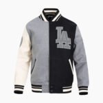 MLB Los Angeles Dodgers Reverse French Terry Men's Color Block Wool Varsity Jacket