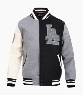MLB Los Angeles Dodgers Reverse French Terry Men's Color Block Wool Varsity Jacket