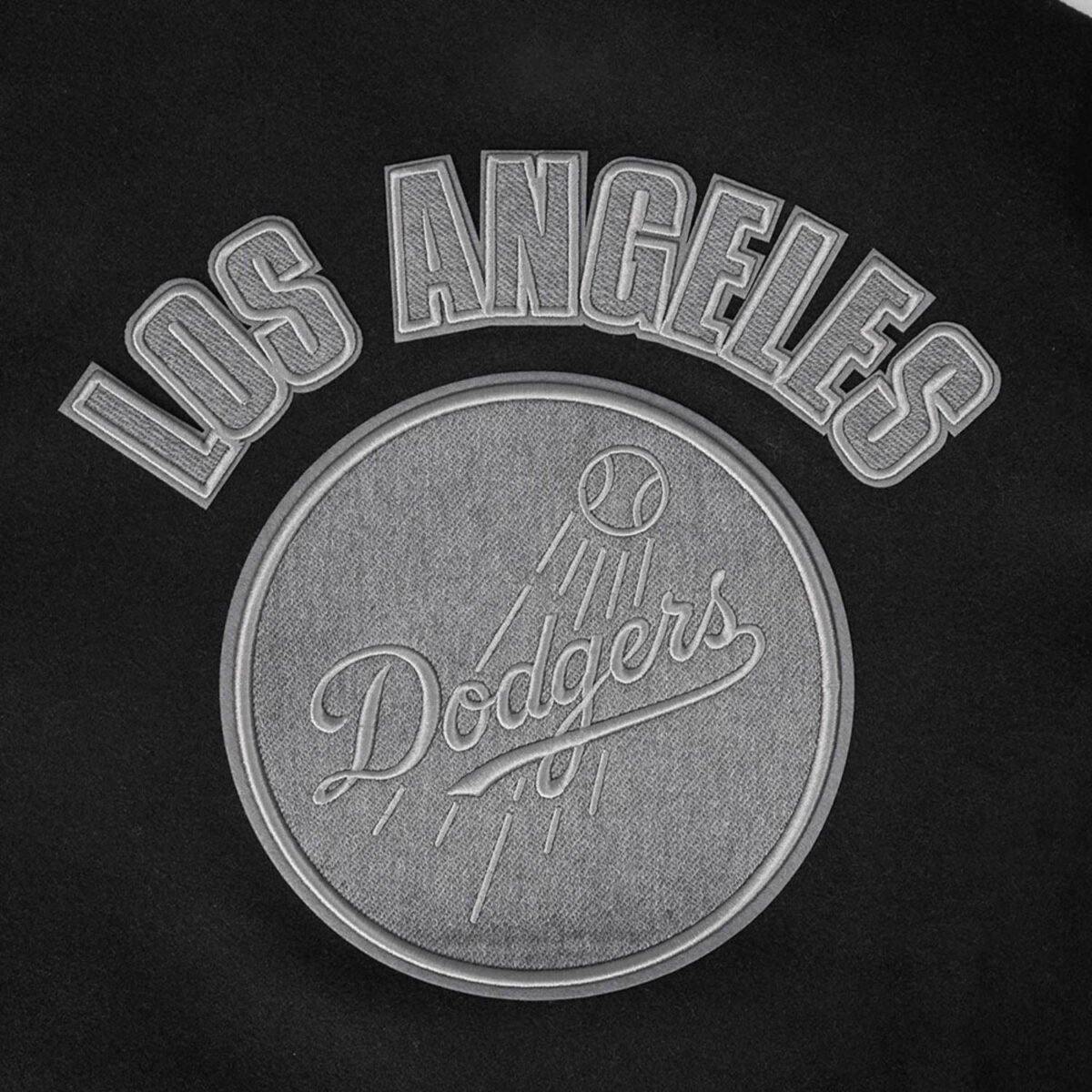 MLB Los Angeles Dodgers Reverse French Terry Men's Color Block Wool Varsity Jacket