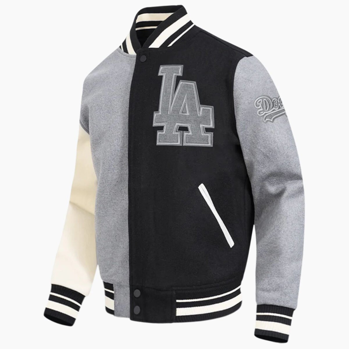 MLB Los Angeles Dodgers Reverse French Terry Men's Color Block Wool Varsity Jacket