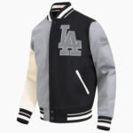 MLB Los Angeles Dodgers Reverse French Terry Men's Color Block Wool Varsity Jacket