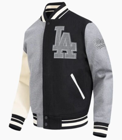 MLB Los Angeles Dodgers Reverse French Terry Men's Color Block Wool Varsity Jacket