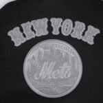 MLB New York Mets Reverse French Terry Men's Color Block Wool Varsity Jacket