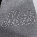 MLB New York Mets Reverse French Terry Men's Color Block Wool Varsity Jacket