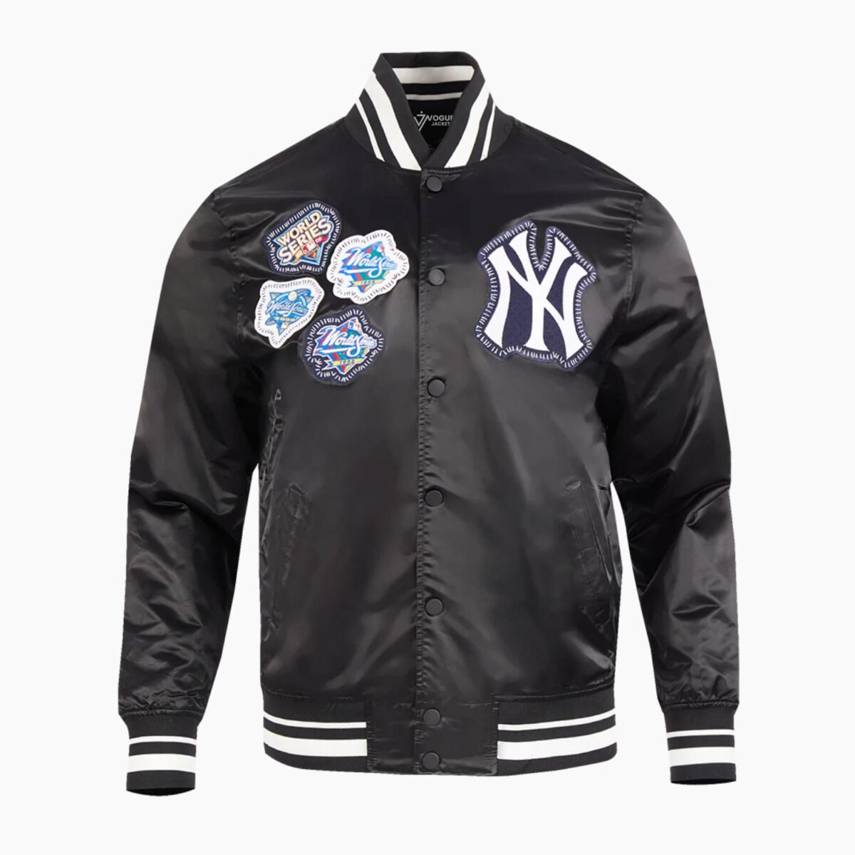 MLB New York Yankees DIY Pick Stitch Men's Rib Satin Jacket MLB New York Yankees DIY Pick Stitch Men's Rib Satin Jacket