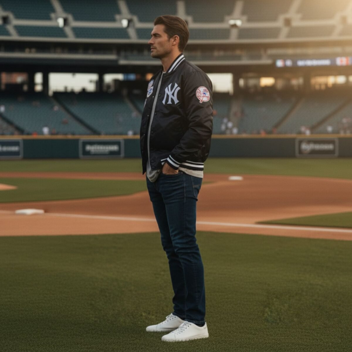 MLB New York Yankees DIY Pick Stitch Men's Rib Satin Jacket