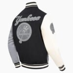 MLB New York Yankees Reverse French Terry Men's Color Block Wool Varsity Jacket