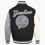 MLB New York Yankees Reverse French Terry Men's Color Block Wool Varsity Jacket