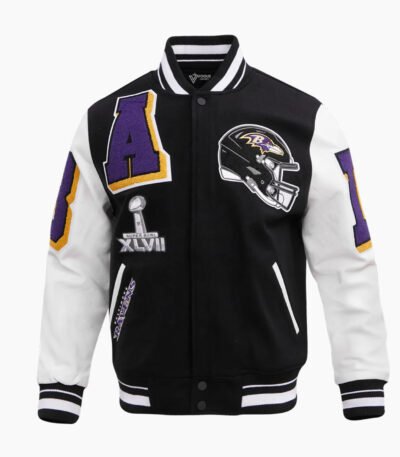 NFL Baltimore Ravens Mashup Men's Rib Wool Varsity Jacket
