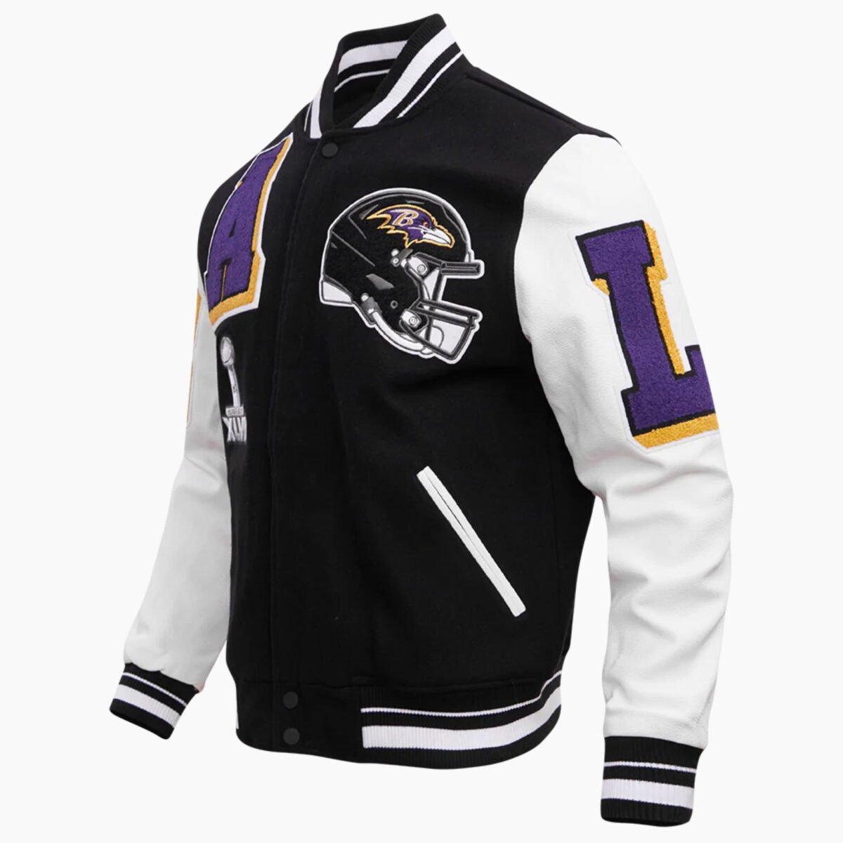 NFL Baltimore Ravens Mashup Men's Rib Wool Varsity Jacket