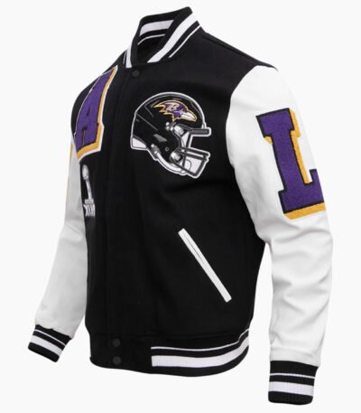 NFL Baltimore Ravens Mashup Men's Rib Wool Varsity Jacket