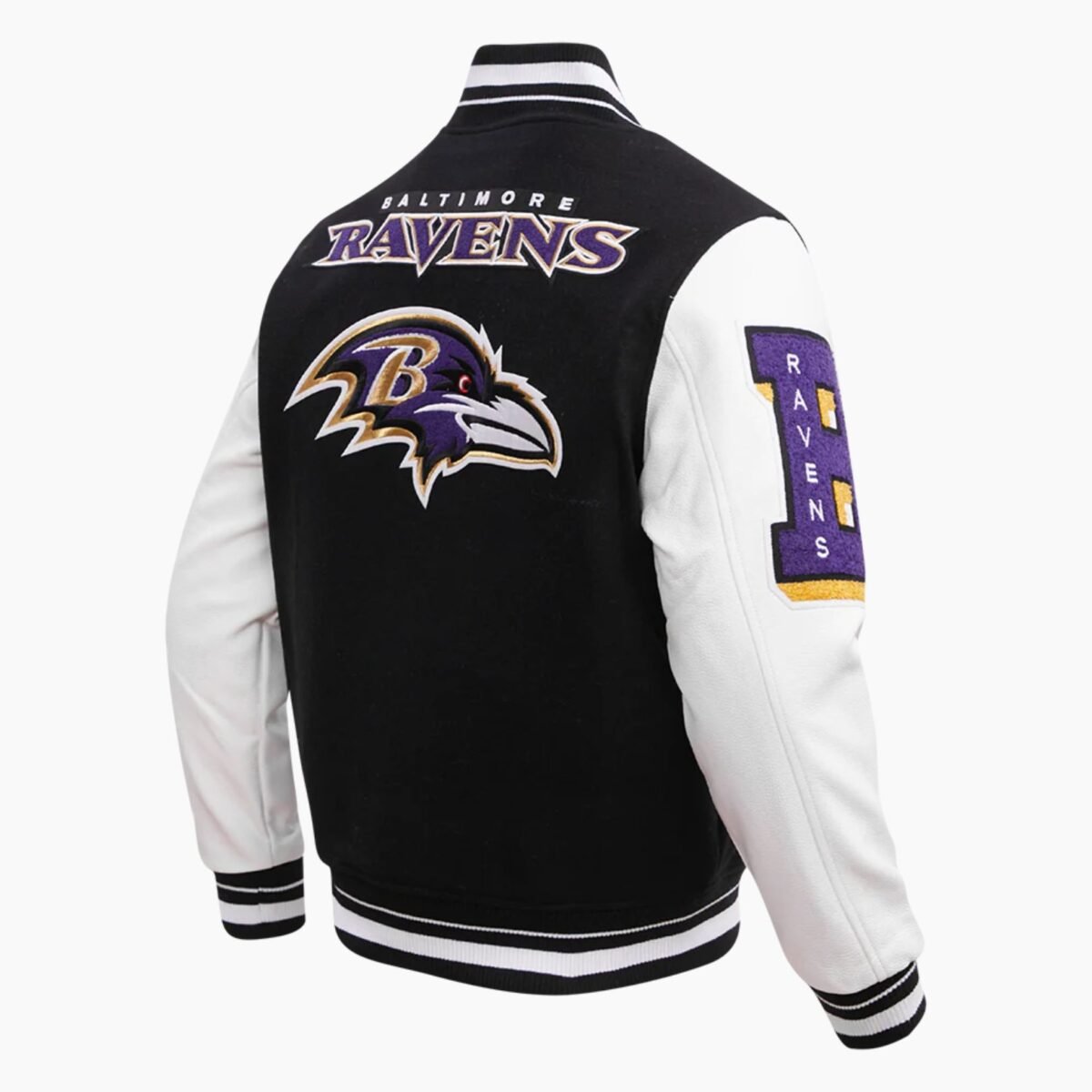 NFL Baltimore Ravens Mashup Men's Rib Wool Varsity Jacket