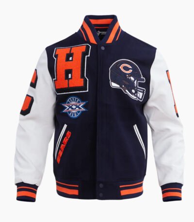 NFL Chicago Bears Mashup Men's Rib Wool Varsity Jacket