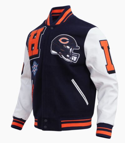 NFL Chicago Bears Mashup Men's Rib Wool Varsity Jacket