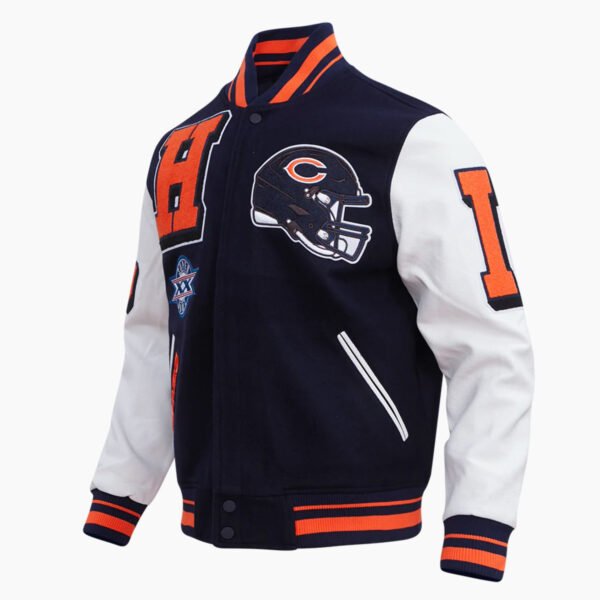 NFL Chicago Bears Mashup Men's Rib Wool Varsity Jacket