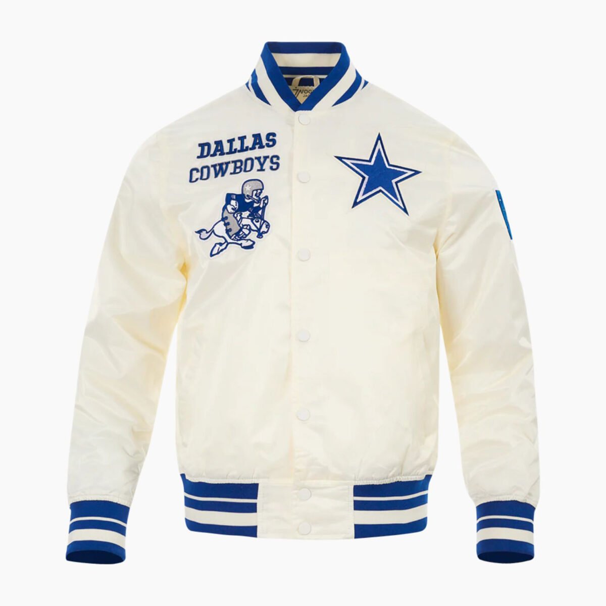 NFL Dallas Cowboys Retro Classic Men's Rib Satin Jacket NFL Dallas Cowboys Retro Classic Men's Rib Satin Jacket