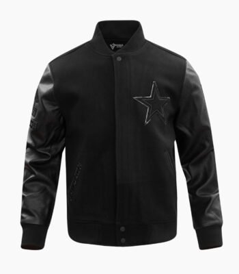 NFL Dallas Cowboys Triple Black Wool Men's Varsity Jacket