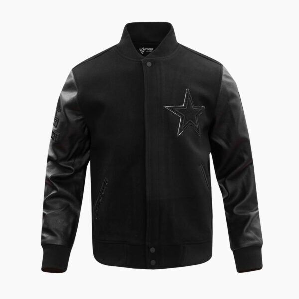 NFL Dallas Cowboys Triple Black Wool Men's Varsity Jacket