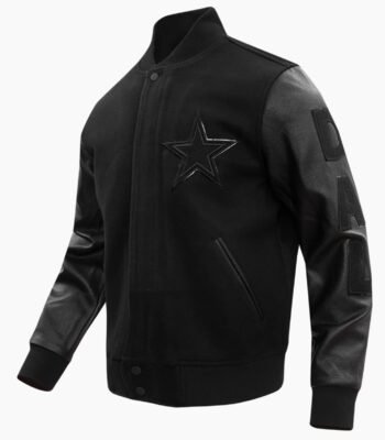 NFL Dallas Cowboys Triple Black Wool Men's Varsity Jacket