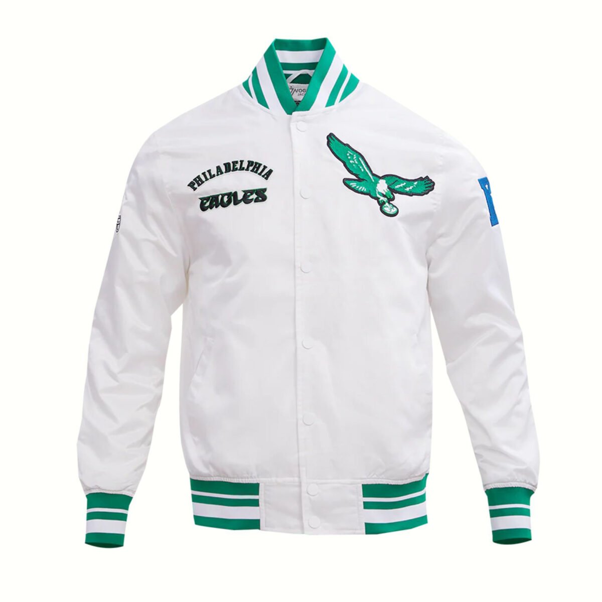 NFL Philadelphia Eagles Retro Classic Men's Rib Satin Jacket White