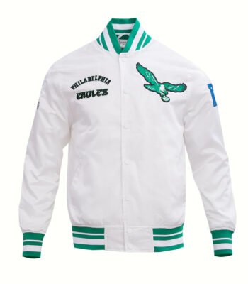 NFL Philadelphia Eagles Retro Classic Men's Rib Satin Jacket White