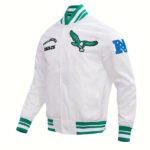 NFL Philadelphia Eagles Retro Classic Men's Rib Satin Jacket White