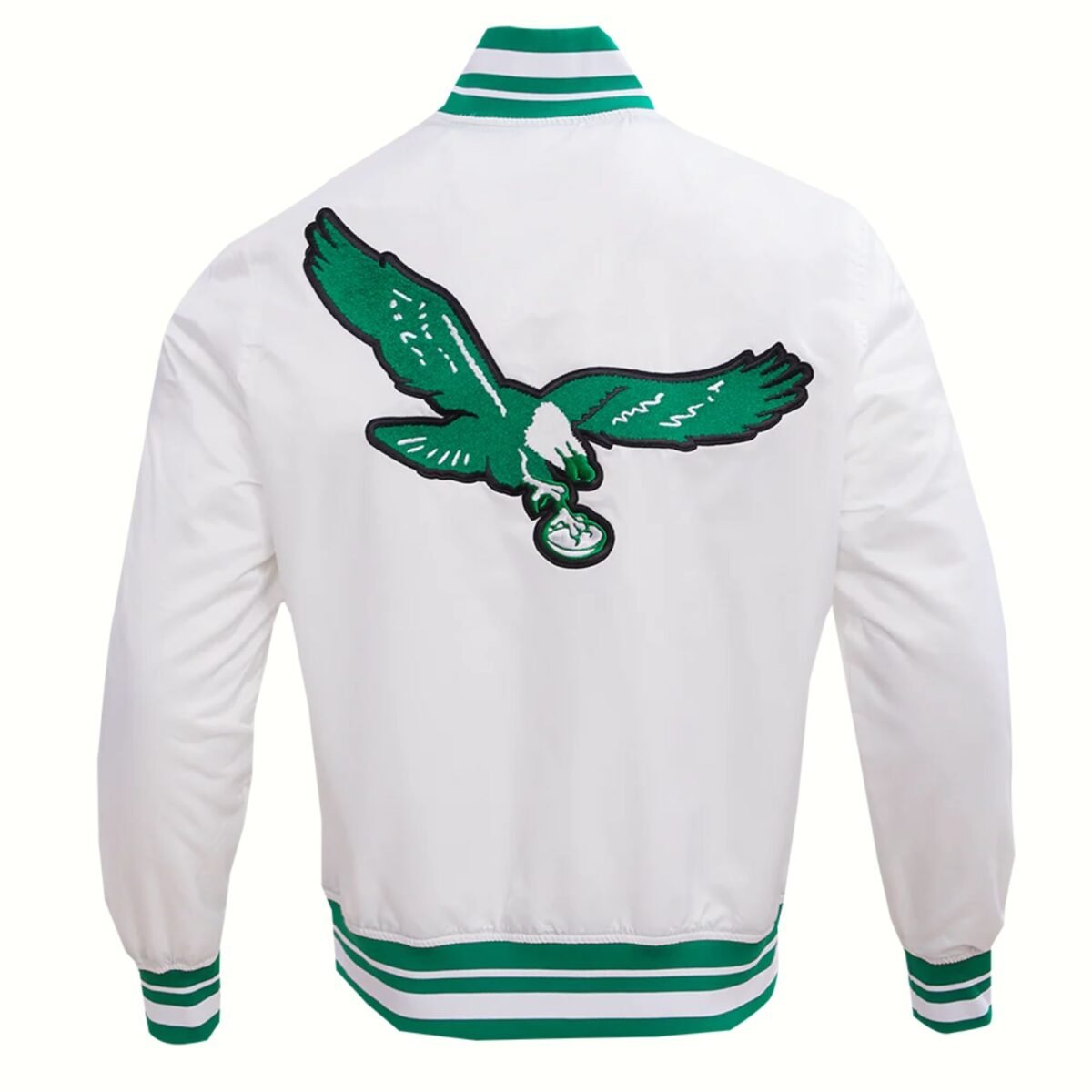 NFL Philadelphia Eagles Retro Classic Men's Rib Satin Jacket White