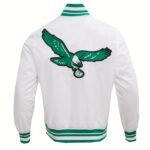 NFL Philadelphia Eagles Retro Classic Men's Rib Satin Jacket White