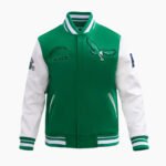 NFL Philadelphia Eagles Retro Classic Men's Rib Wool Varsity Jacket Green