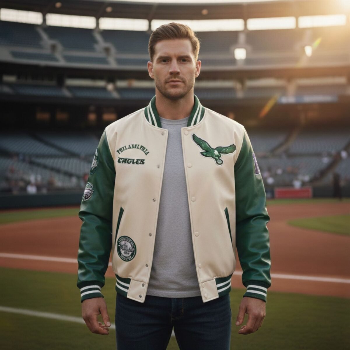 NFL Philadelphia Eagles Retro Classic Men's Rib Wool Varsity Jacket