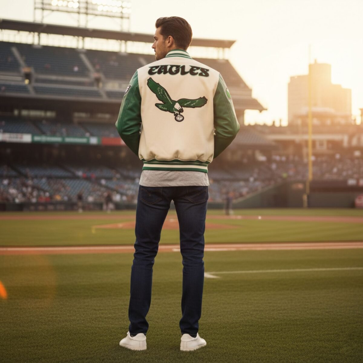 NFL Philadelphia Eagles Retro Classic Men's Rib Wool Varsity Jacket