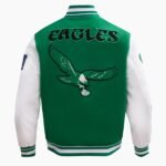 NFL Philadelphia Eagles Retro Classic Men's Rib Wool Varsity Jacket Green