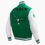 NFL Philadelphia Eagles Retro Classic Men's Rib Wool Varsity Jacket Green