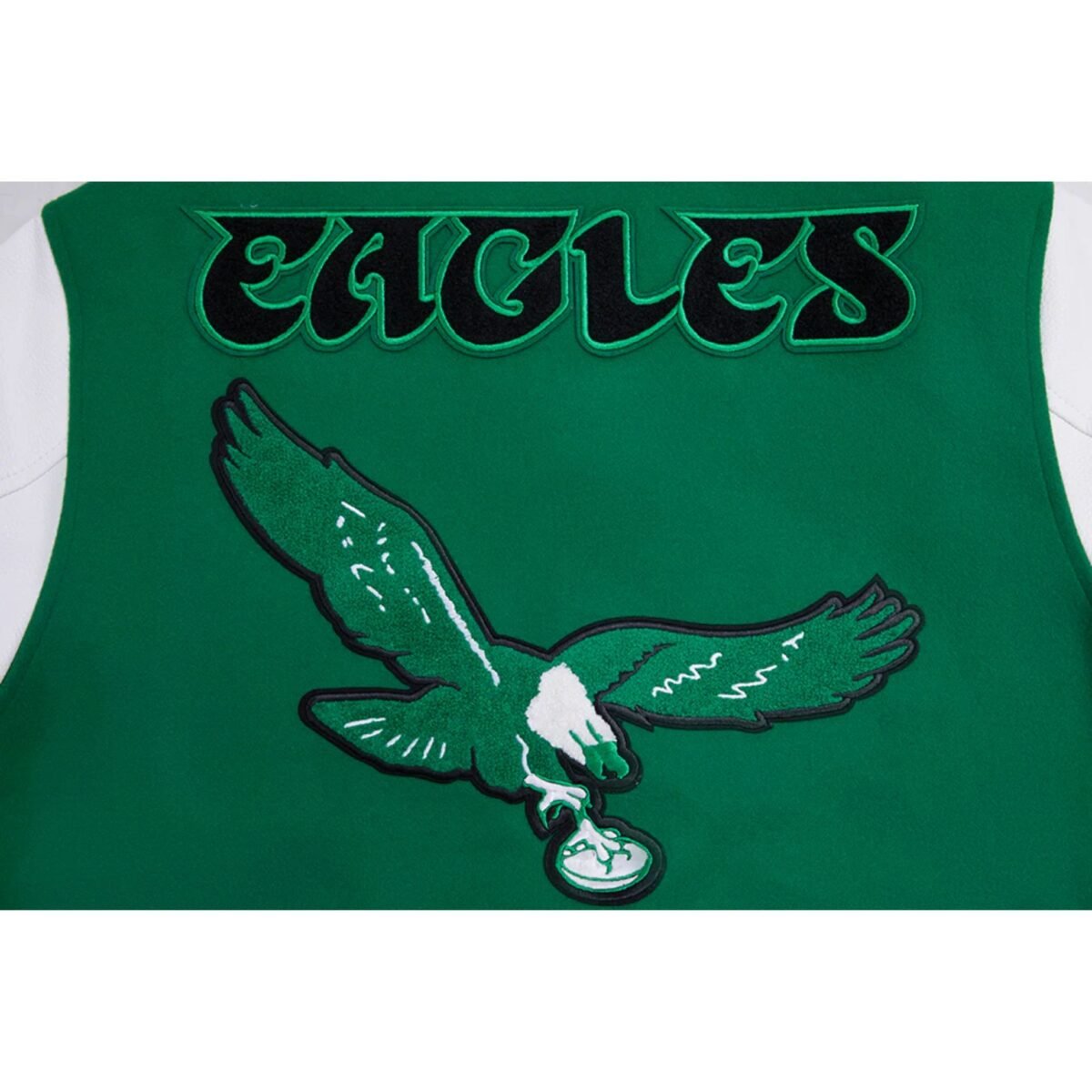 NFL Philadelphia Eagles Retro Classic Men's Rib Wool Varsity Jacket Green