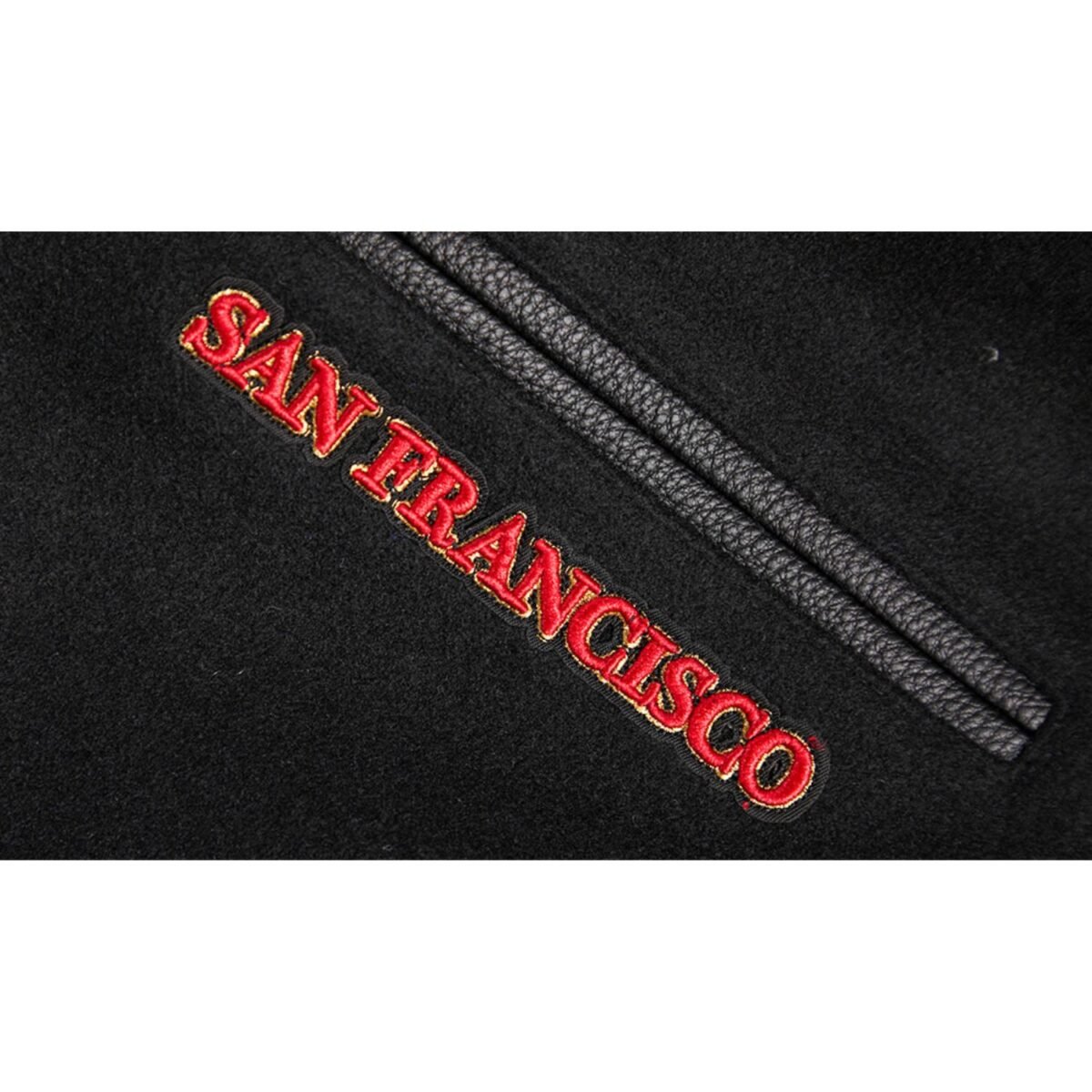 NFL San Francisco 49ers Retro Classic Men's Rib Wool Varsity Jacket Black