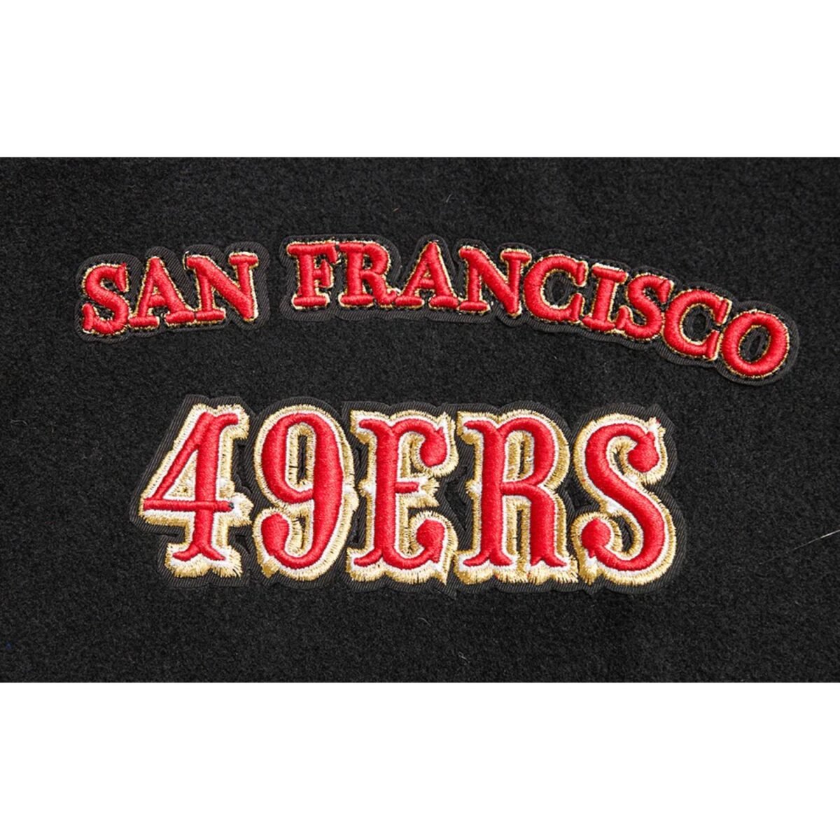 NFL San Francisco 49ers Retro Classic Men's Rib Wool Varsity Jacket Black