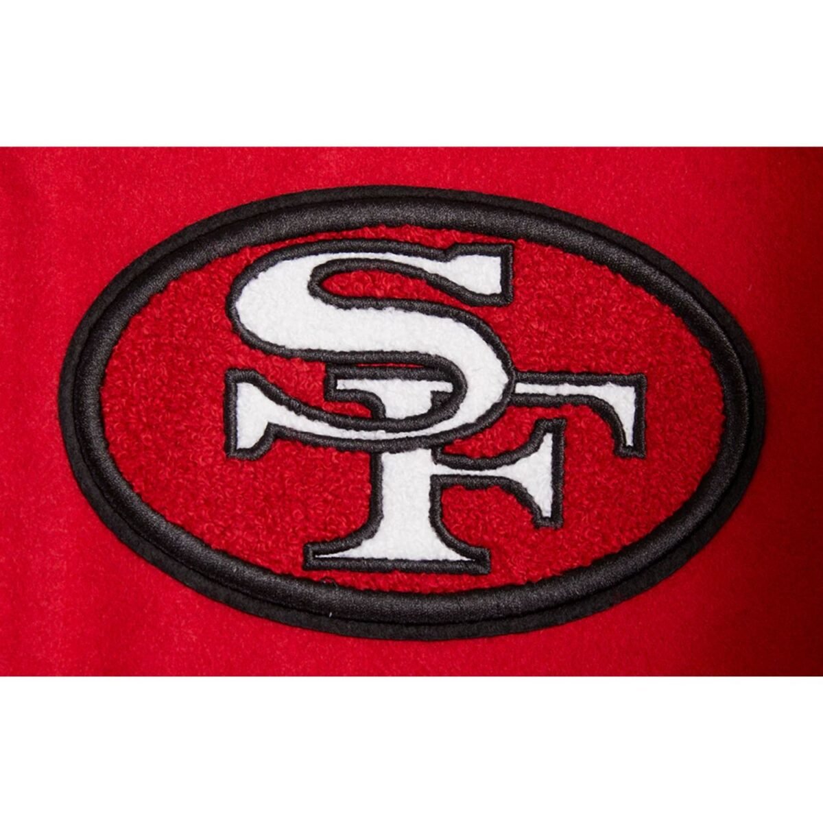 NFL San Francisco 49ers Retro Classic Men's Rib Wool Varsity Jacket Red