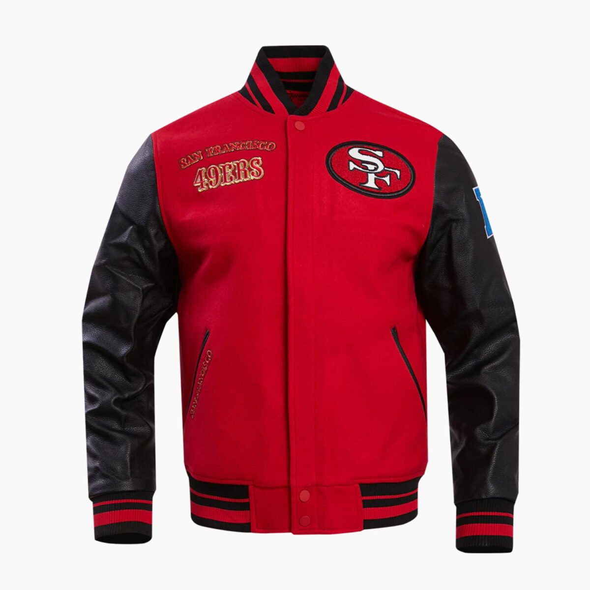 NFL San Francisco 49ers Retro Classic Men's Rib Wool Varsity Jacket Red
