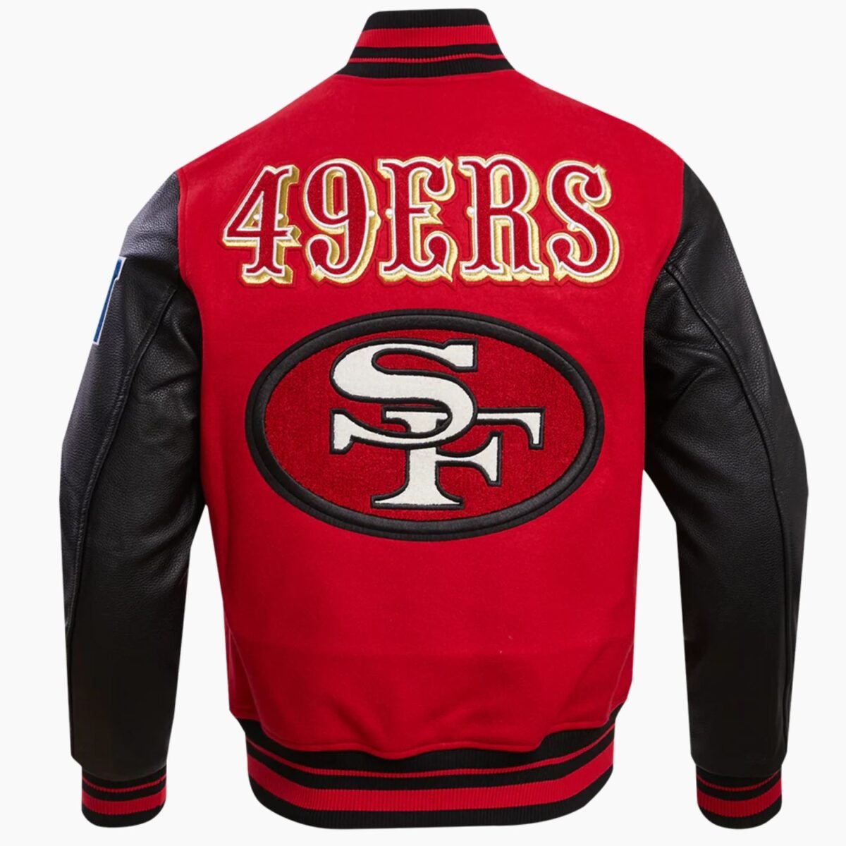 NFL San Francisco 49ers Retro Classic Men's Rib Wool Varsity Jacket Red