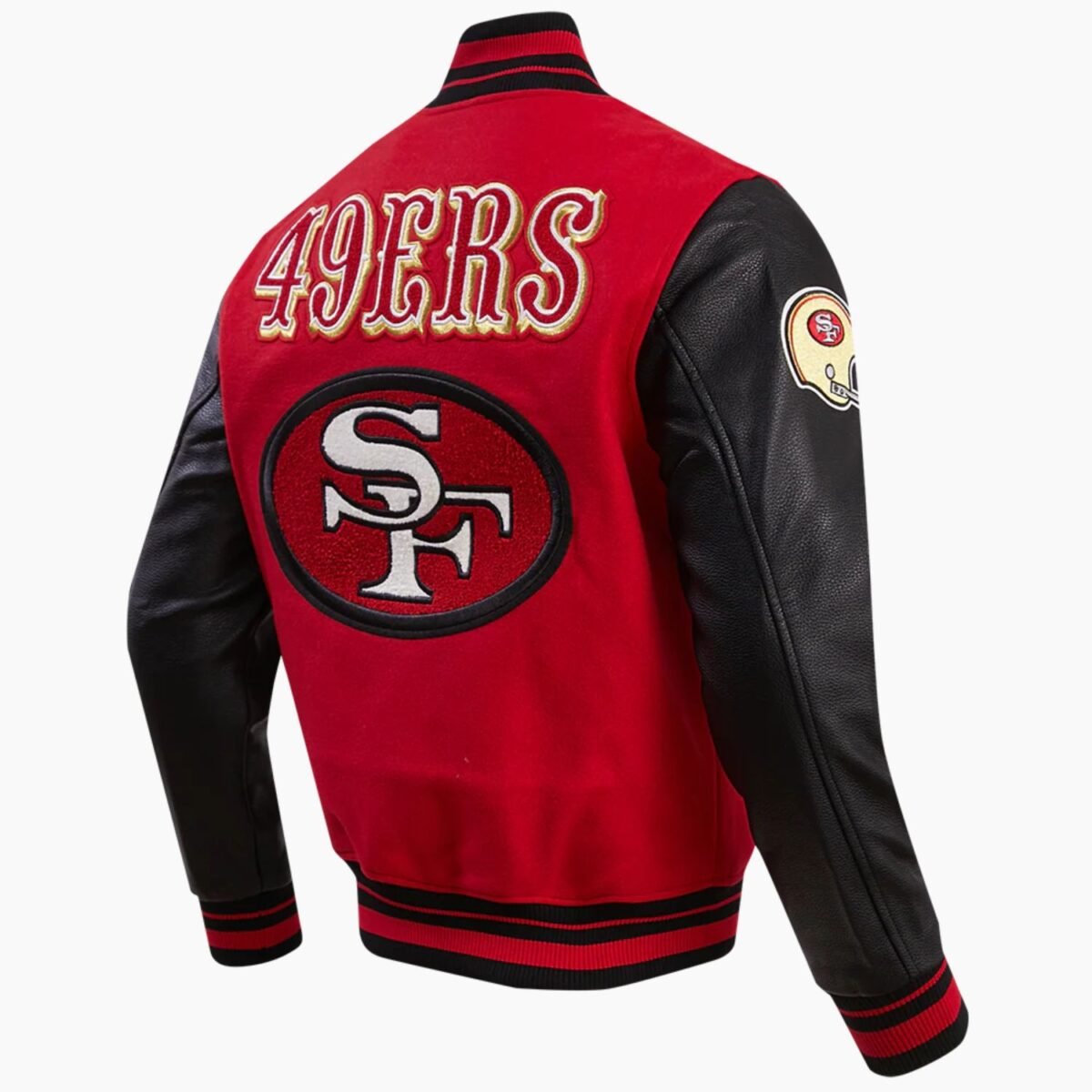 NFL San Francisco 49ers Retro Classic Men's Rib Wool Varsity Jacket Red