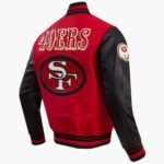 NFL San Francisco 49ers Retro Classic Men's Rib Wool Varsity Jacket Red