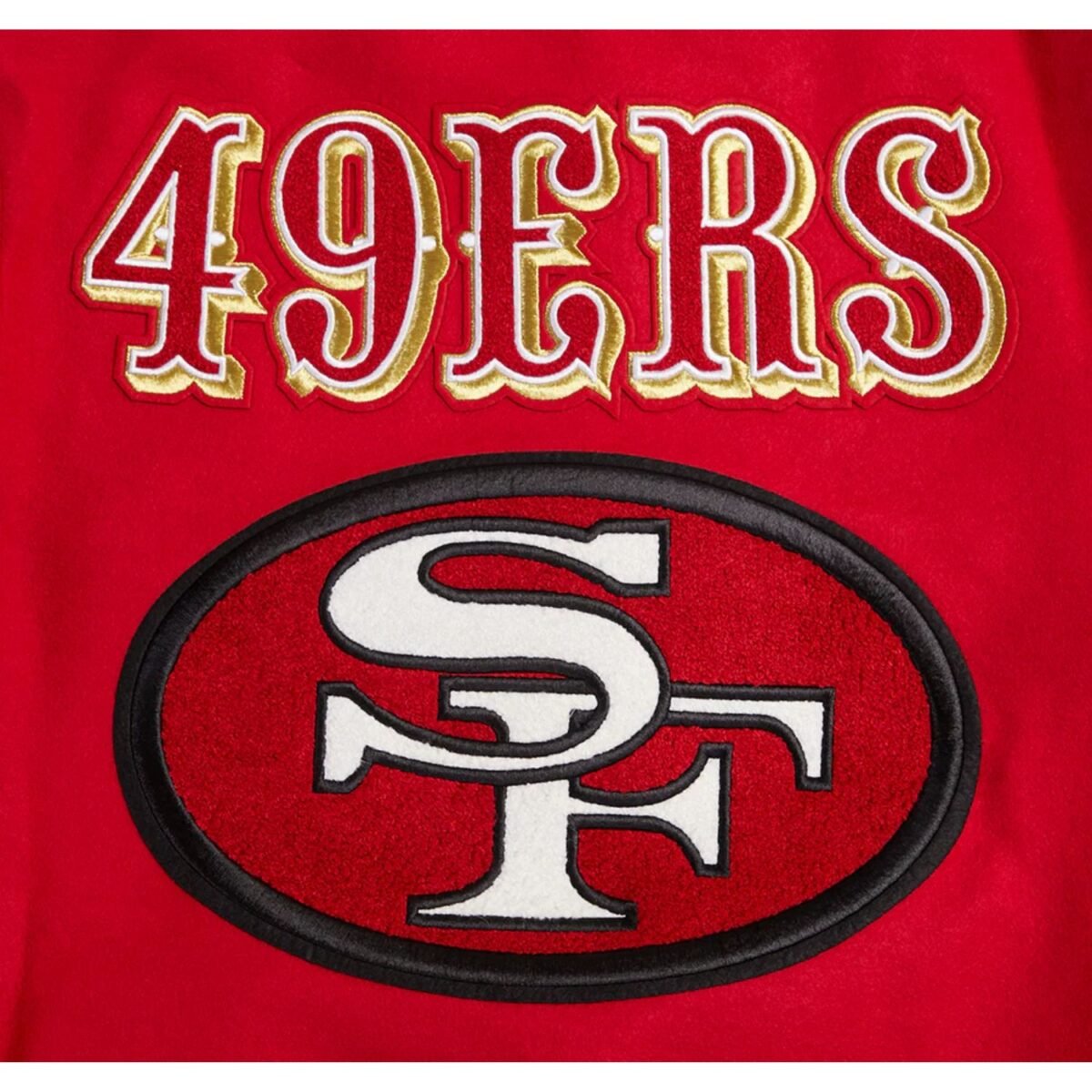 NFL San Francisco 49ers Retro Classic Men's Rib Wool Varsity Jacket Red