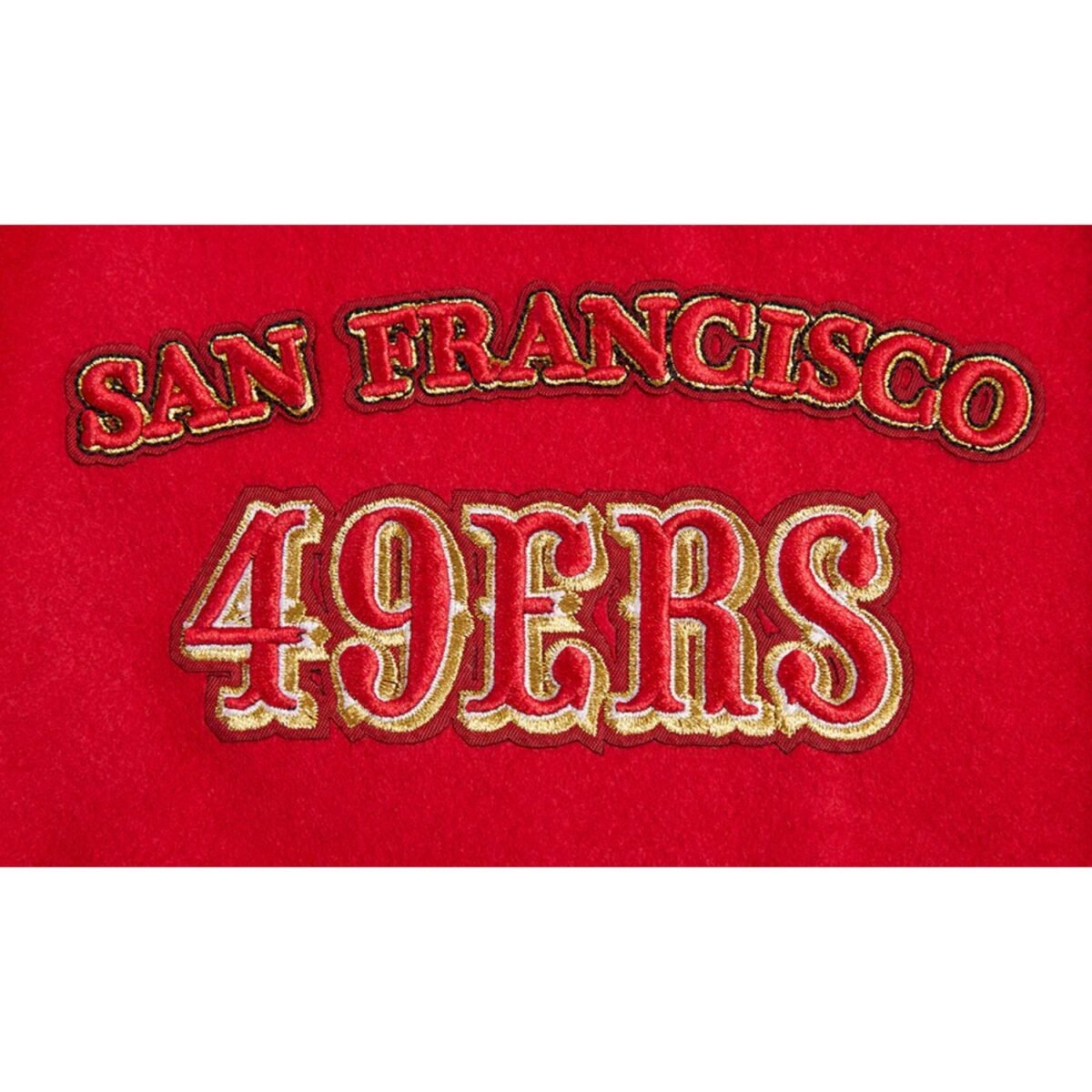 NFL San Francisco 49ers Retro Classic Men's Rib Wool Varsity Jacket Red